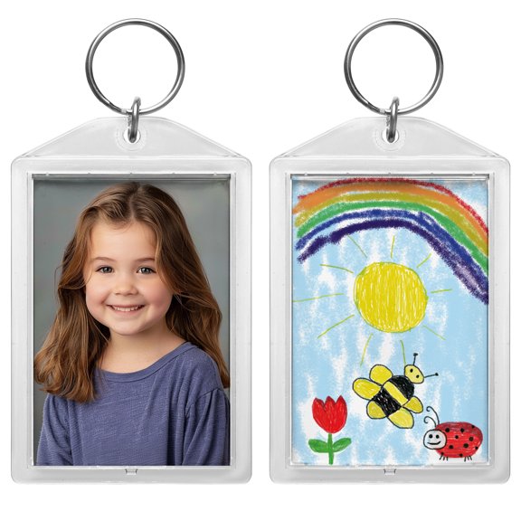 Snapins 2" x 3" Clear Acrylic Photo Keychains - Pack of 36