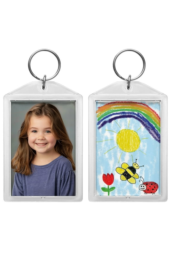 2" x 3" Clear Acrylic Photo Keychains - Pack of 36