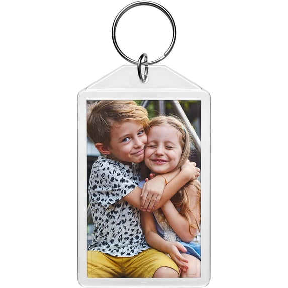 Snapins Acrylic 1.687" x 2.75" Clear Photo Keychains - Pack of 5