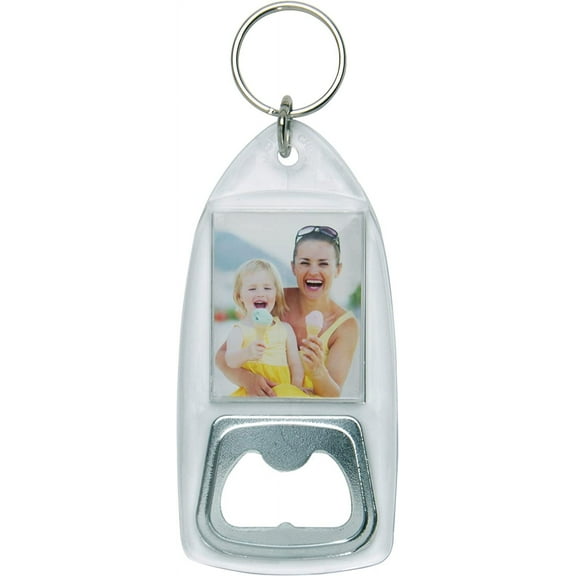 Snapins Acrylic Photo Bottle Opener Keychains - Pack of 100