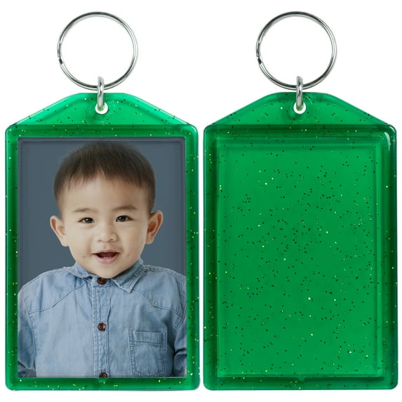 Snapins Green Sparkle 2x2.875 Photo Keychains - Pack of 50