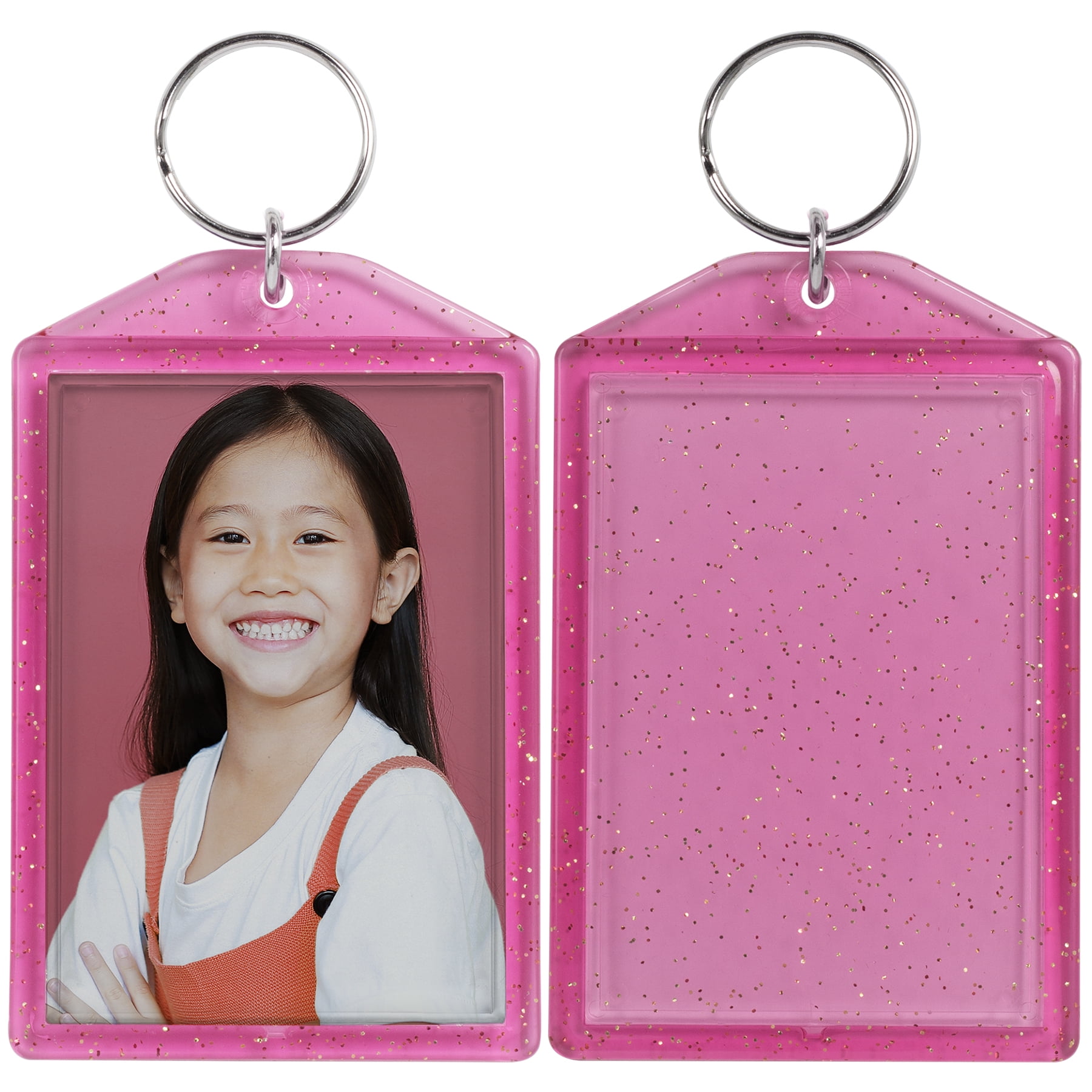 Snapins Hot Pink Translucent Sparkle 2x2.875 Photo Keychains - Pack of ...