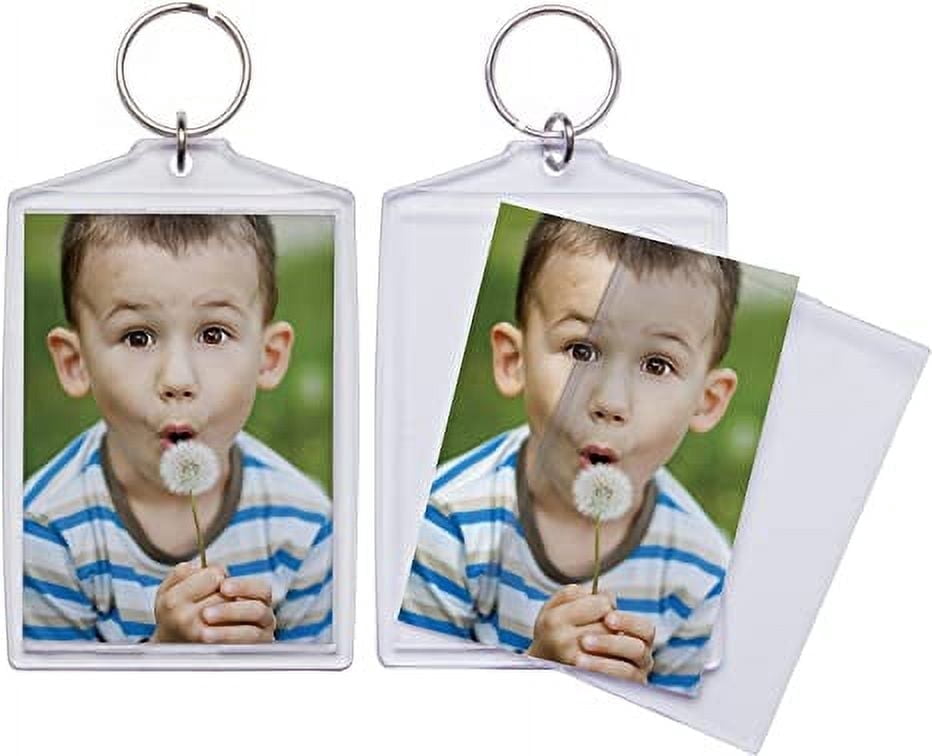 Snapins Jumbo Clear Acrylic 2.5" x 3.5" Photo Keychains - Pack of 36