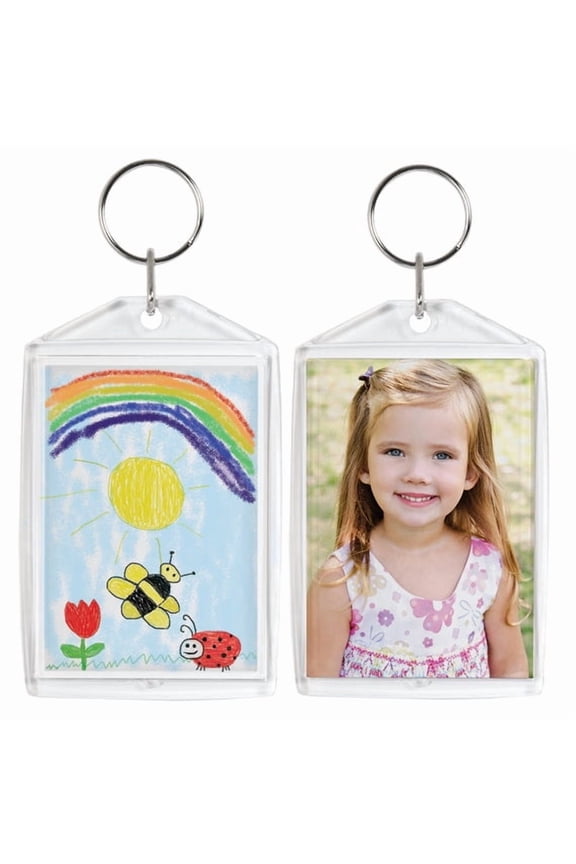 Jumbo Clear Acrylic 2.5x3.5 Photo Keychains - Pack of 25