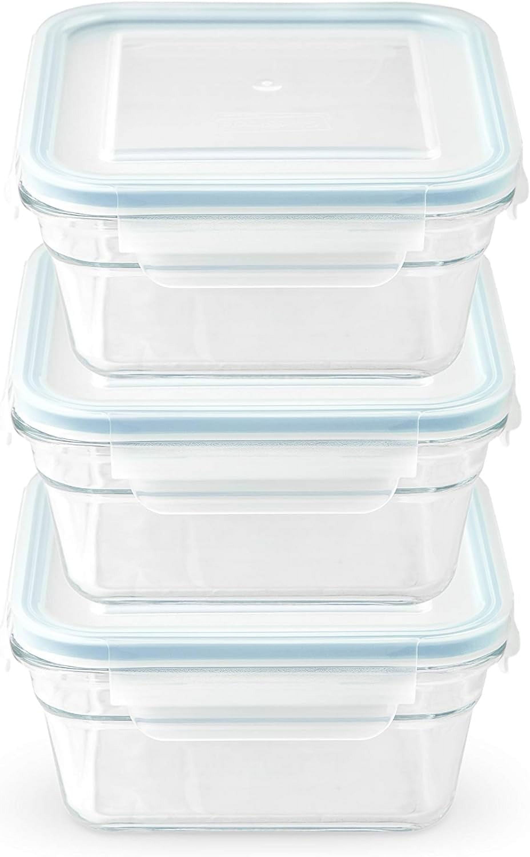 Clear Glass Square Food Storage Jar Set - 3 Pieces