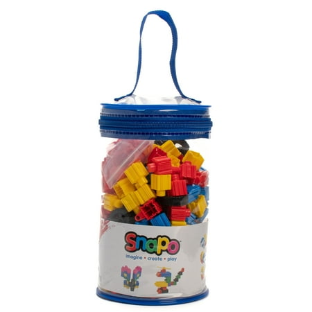 Snapo: Advanced Builder's Kit - 300 pcs - Colorful Blocks, Wheels, Connect All 6 Sides, 3D Building Toy, Snap-Slide-Rotate, Construction, Kids Ages 3+
