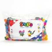 Snapo Epic Builders Kit - 550 pcs - Colorful Blocks & Wheels, Connect On All 6 Sides, 3D Building Toy, Snap-Slide-Rotate, Construction, Kids Ages 3+