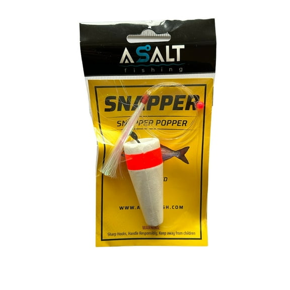 Asalt Fishing Snapper Popper With Mylar Silver Flash Teaser
