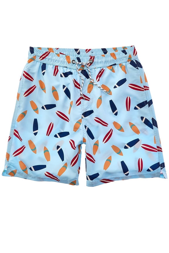 mens Retro Surf Volley Board Short, m, Blue