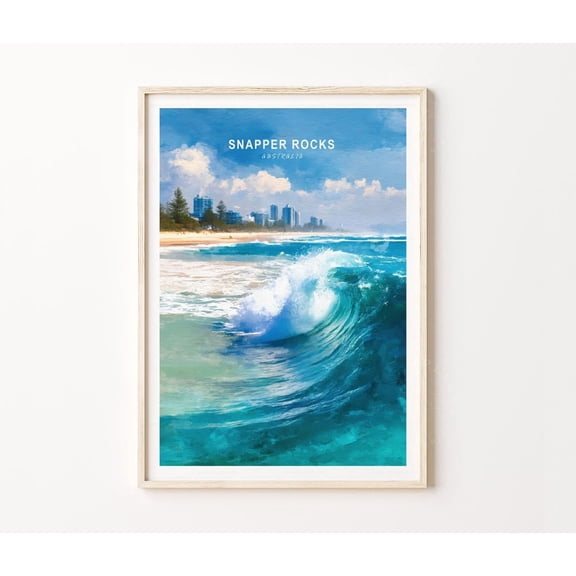 Snapper Rocks Australia Surf Wave Coastal Wall Art Home Decor