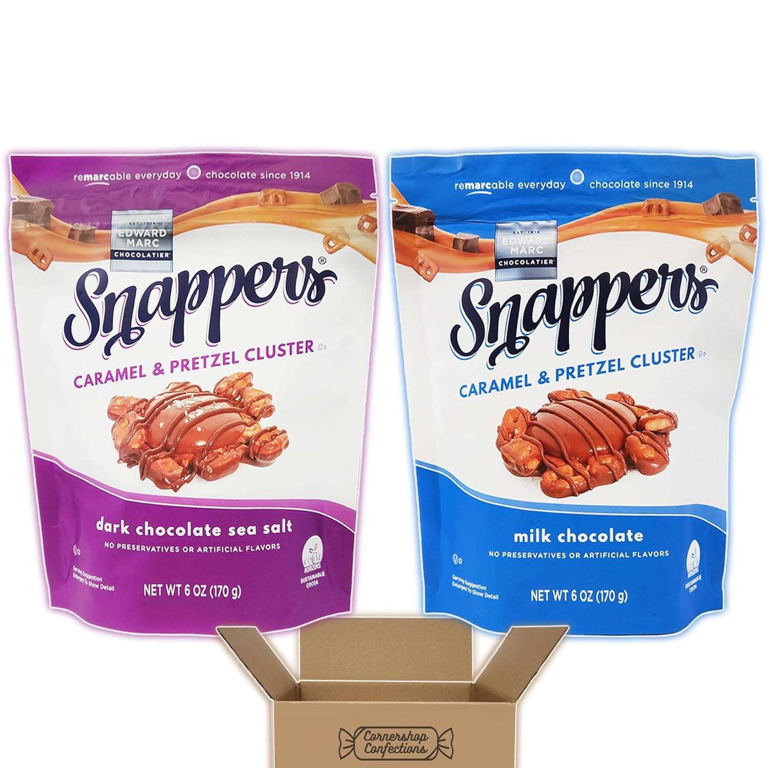 Snappers Caramel And Pretzel Cluster 2 Bag Variety Pack - 1 Bag Each ...