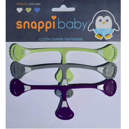 Snappi Cloth Diaper Fasteners - Pack of 3 - Girl Snappi 3-Pack (Baltic Gray, Bamboo Green, Orchid Purple)