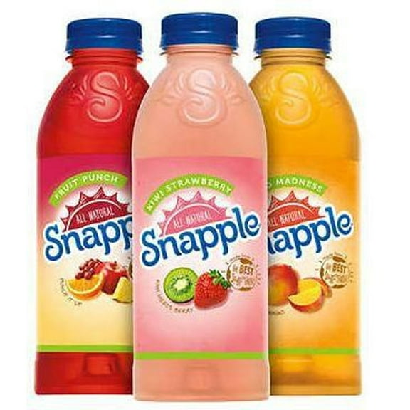 Snapple 16 oz Variety Pack 24, 8 Mango Madness, 8 Kiwi Strawberry, 8 Fruit Punch, Pack of (24, 16, 8)