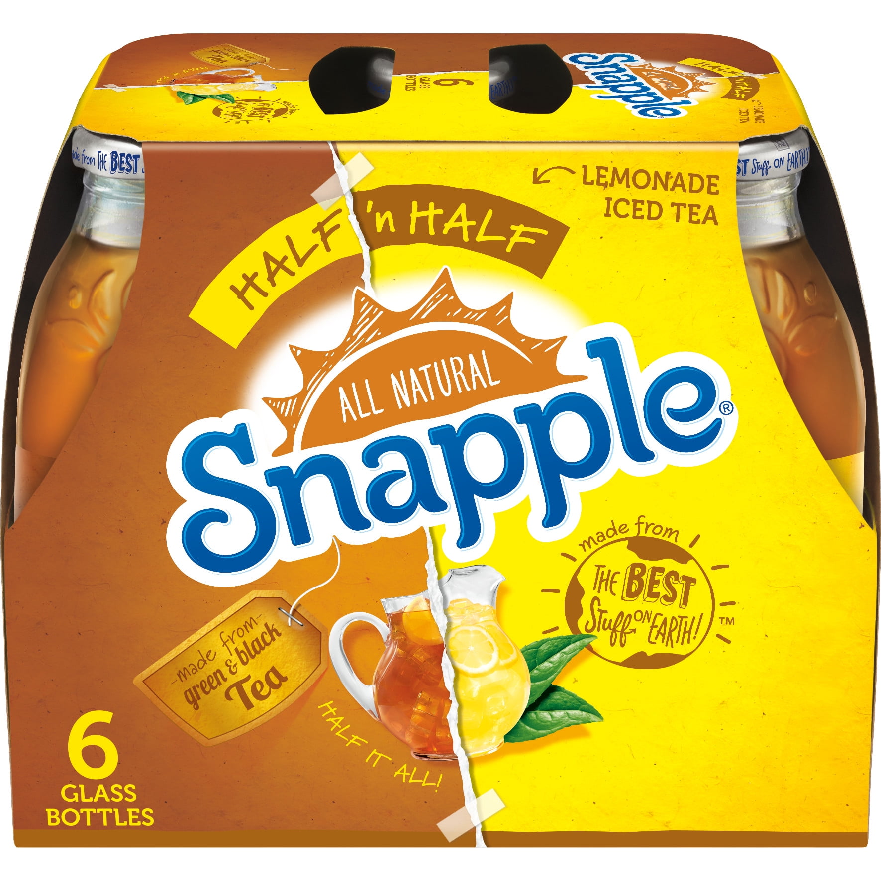 Snapple All Natural Half 'n Half Lemonade Iced Tea, 16 Fl. Oz., 6 Count