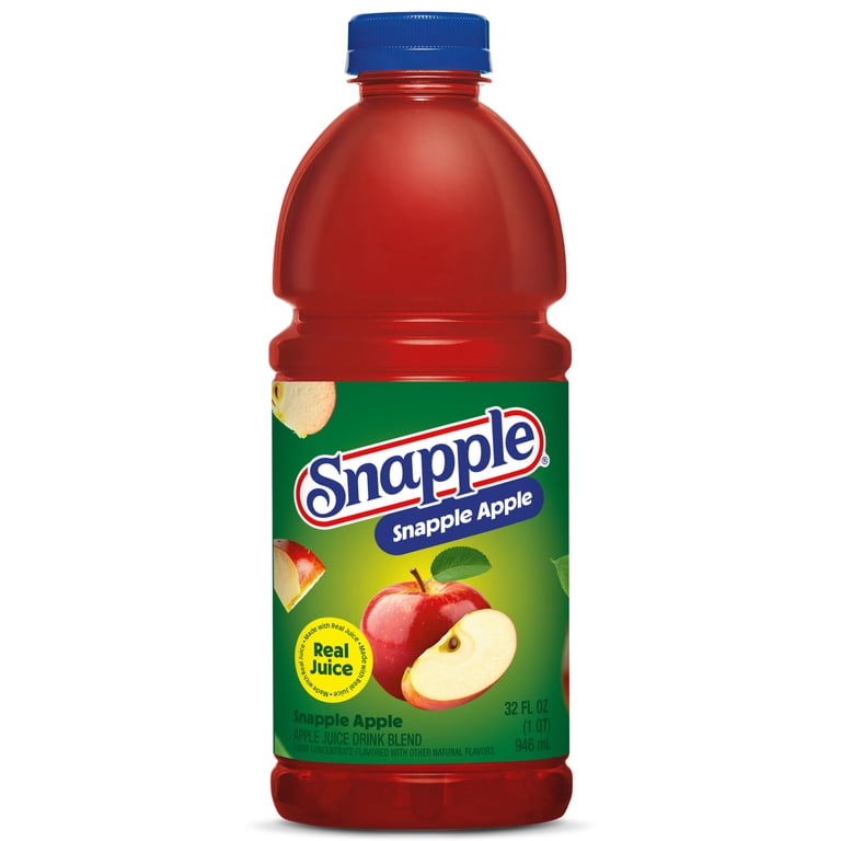 Snapple Apple Juice Drink, 32 fl oz Bottle, Crisp Flavor of Red Ripe Apples