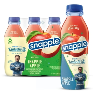 Snapple Apple Juice Drink, 16 fl oz recycled plastic bottle, 6 pack, The Fantastic Four: First Steps Limited Edition