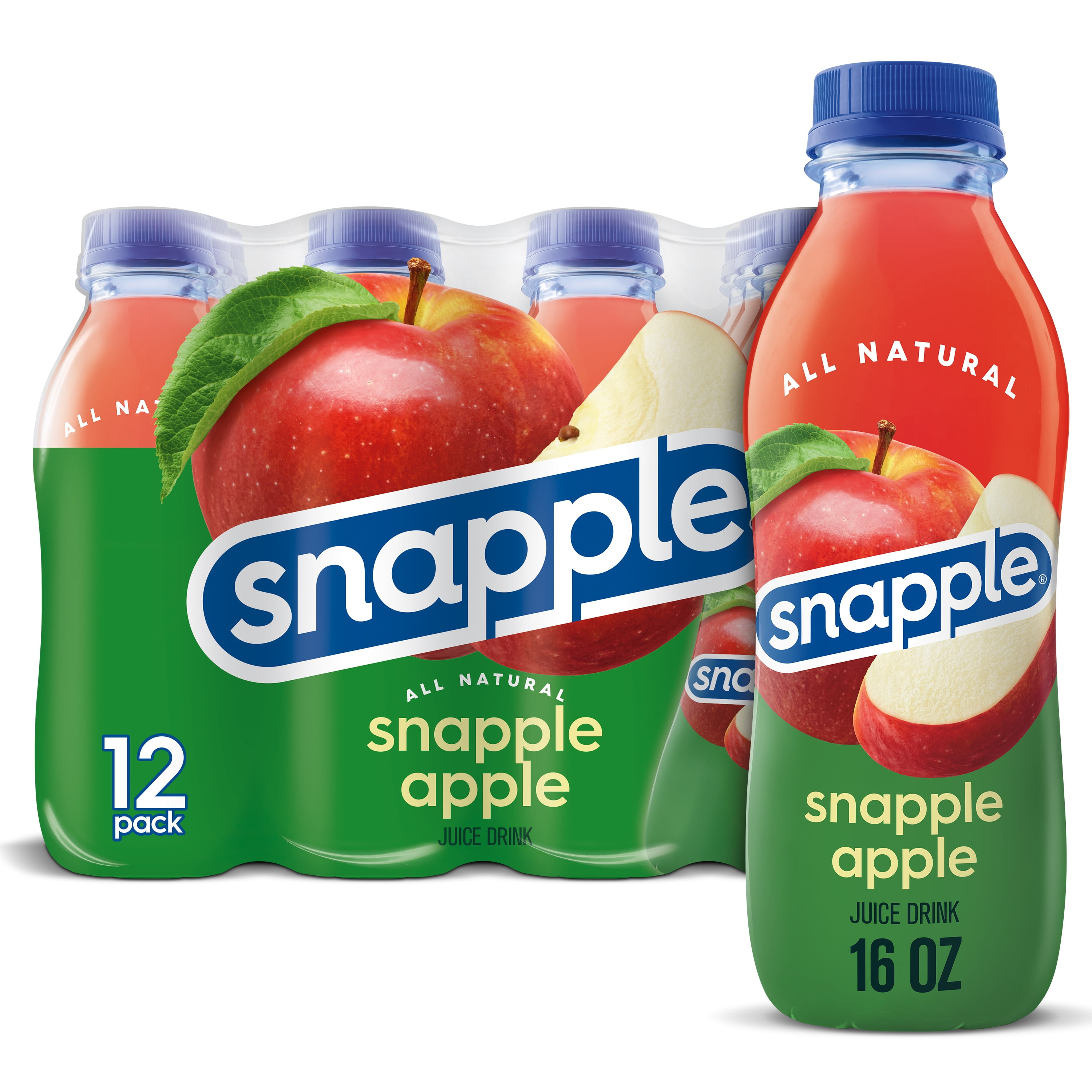 Snapple Apple Juice Drink, 16 fl oz, 12 Count Bottles