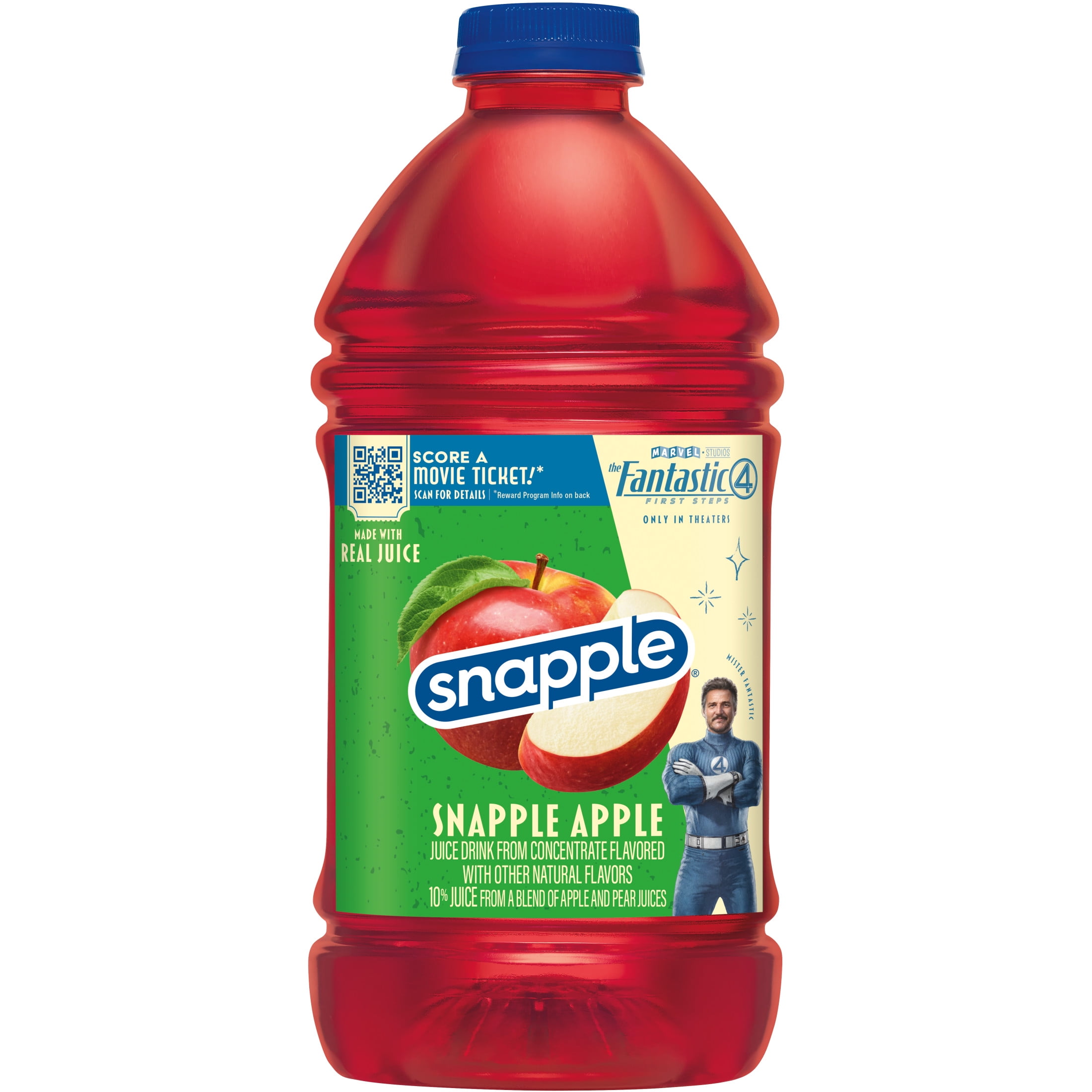 Snapple Apple Juice Drink, 64 fl oz bottle, The Fantastic Four: First Steps Limited Edition