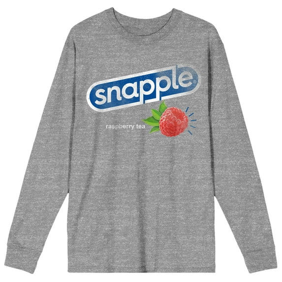Snapple Berry Snapple Logo Art Women's Athletic Heather Crew Neck Long Sleeve Tee-Large