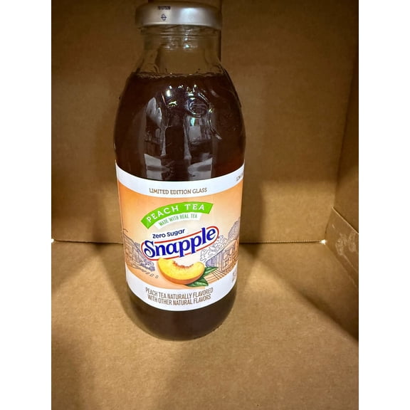 Snapple Diet Peach Tea Glass Bottles 16 fl oz (12 Pack)