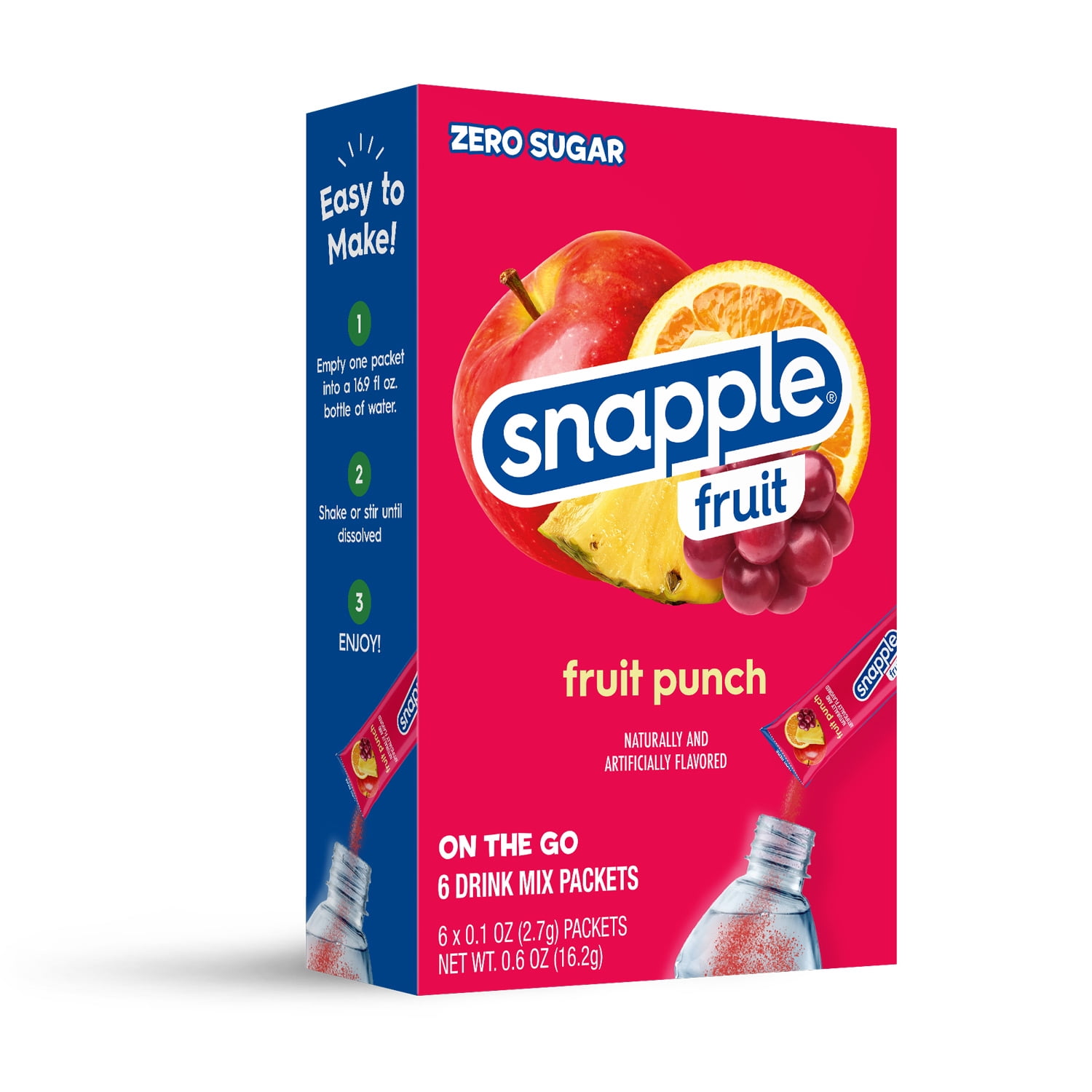 Snapple Fruit Punch, Zero Sugar, Water Sticks, Sugar-Free
