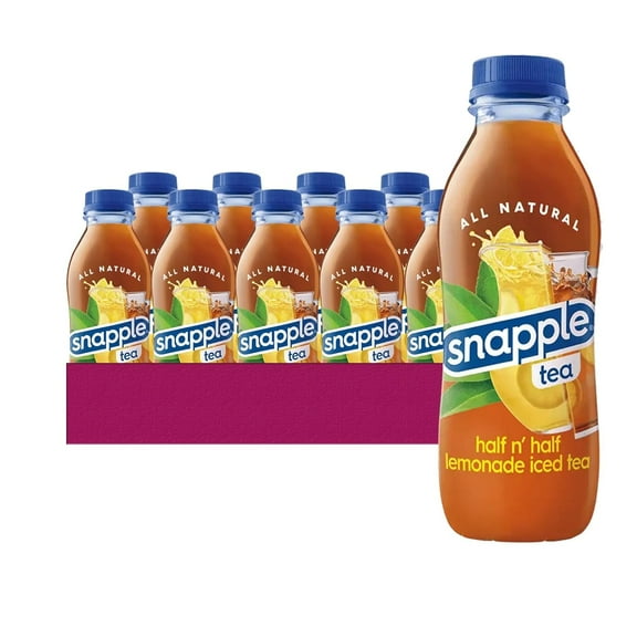 Snapple Half n' Half All Natural Fruit Juice Drink,Gluten Free 16 fl oz Plastic Bottles, 12-Pack