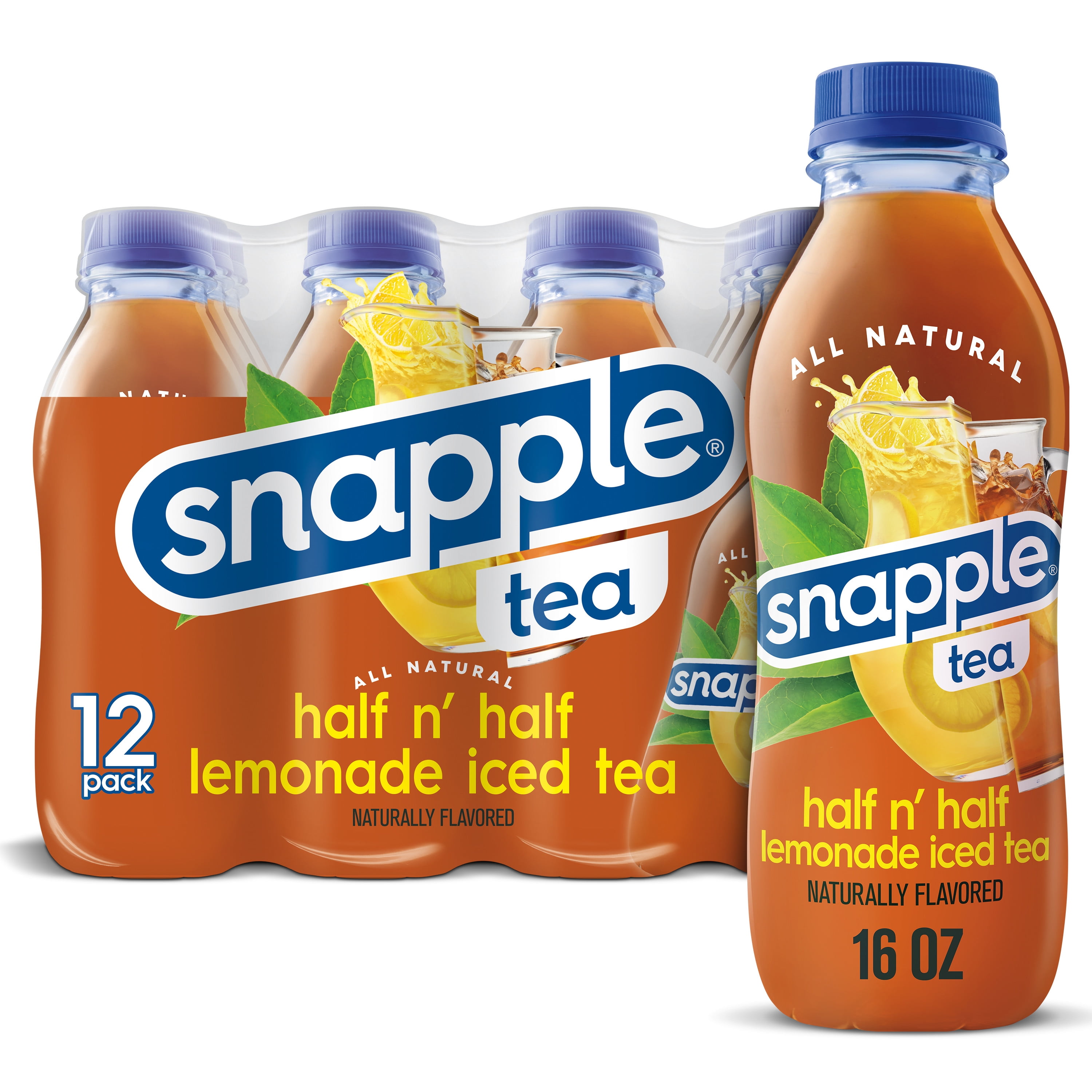Snapple Half 'n Half Tea and Lemonade, Iced Bottled Tea Drink, 16 fl oz