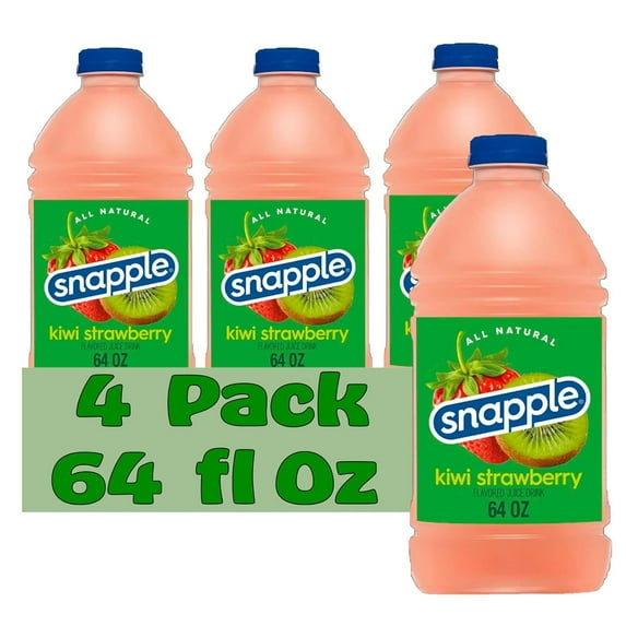 Snapple Kiwi Strawberry All Natural Fruit Juice Drink, 64 fl oz Plastic Bottles, 4-Pack