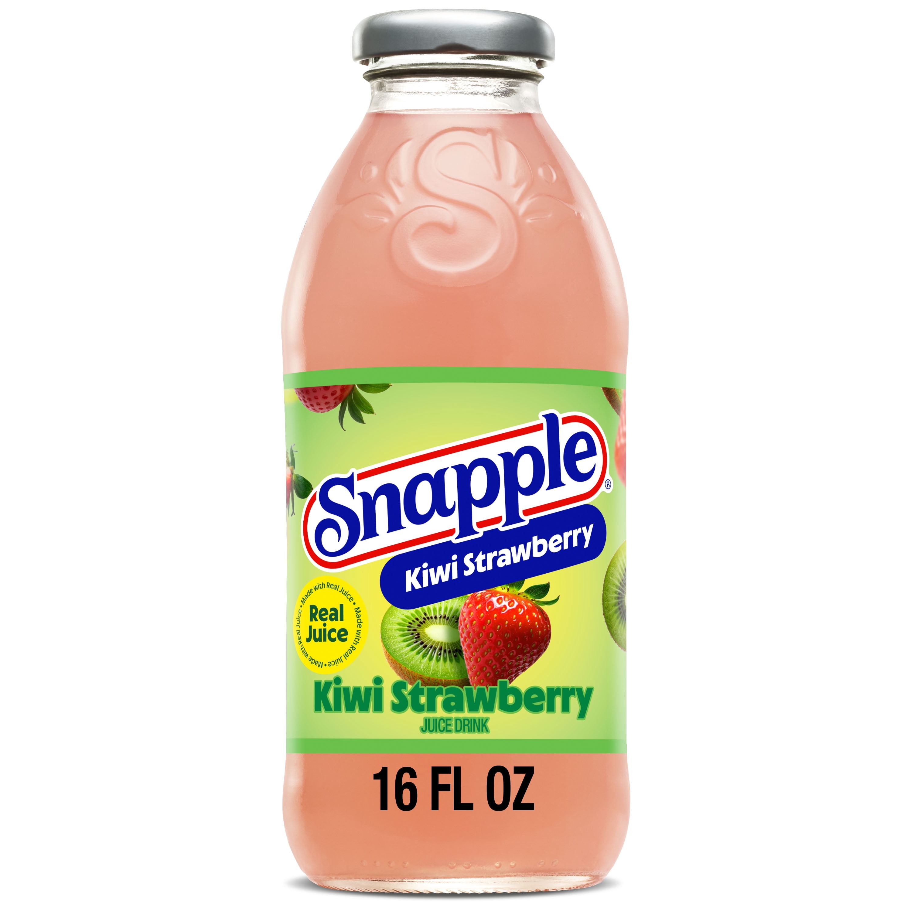 林檎 Snapple Kiwi Strawberry Juice Drink, 16 fl oz, Glass Bottle