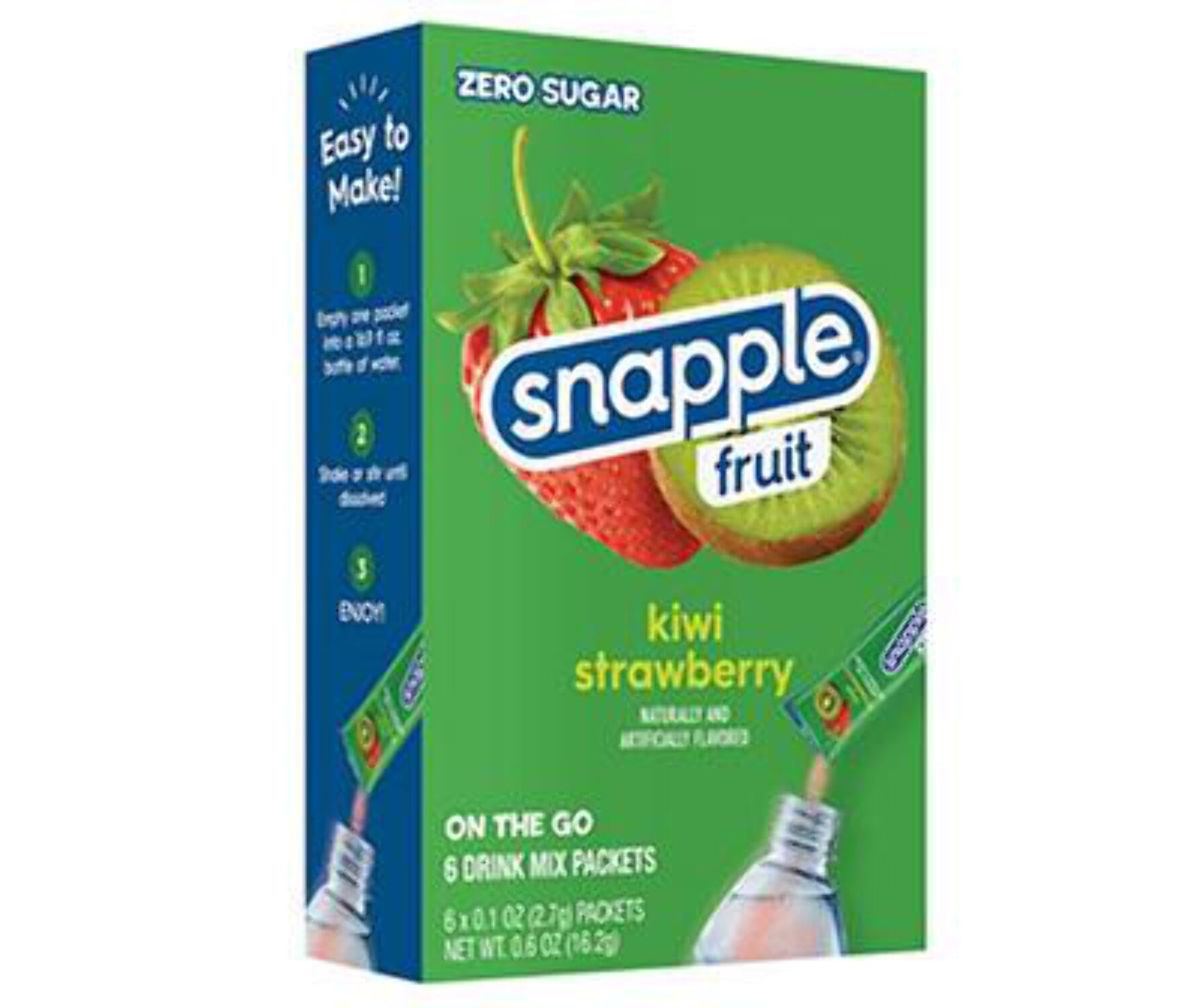 Snapple Kiwi Strawberry, Zero Sugar, Powdered Drink Mix Sticks