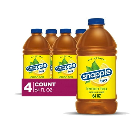 Snapple Lemon All Natural Fruit Juice Drink,Gluten Free 64 fl oz Plastic Bottles, 4-Pack