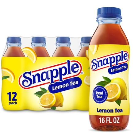 Snapple Lemon, Bottled Tea Drink, 16 fl oz, 12 Bottles