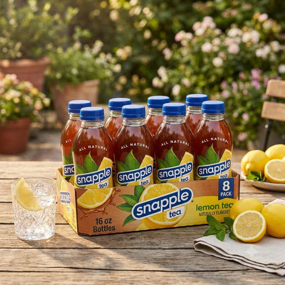 Snapple Lemon Tea, Ready-to-Drink Iced Tea, 16 fl oz Bottles, 8 Pack