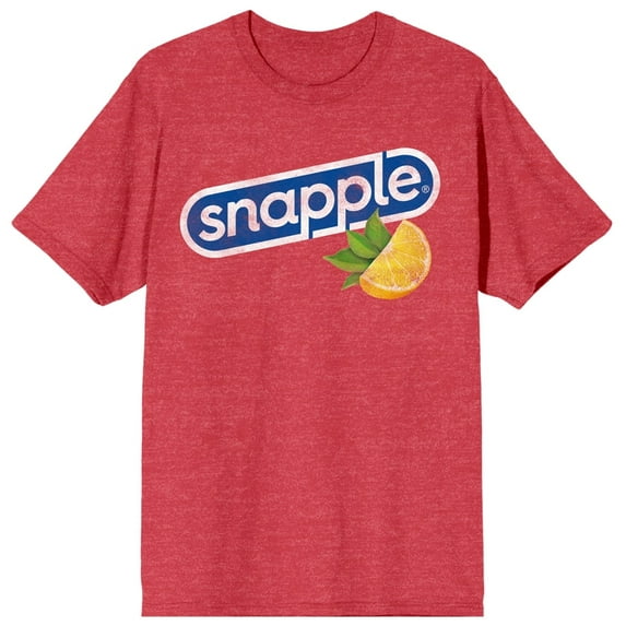 Snapple Logo Lemon and Tea Women's Red Heather Graphic Tee-XXL