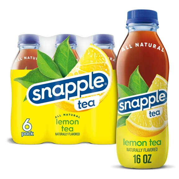 Snapple Natural Lemon Bottled Tea Drink, 16 fl oz, 6 Bottles