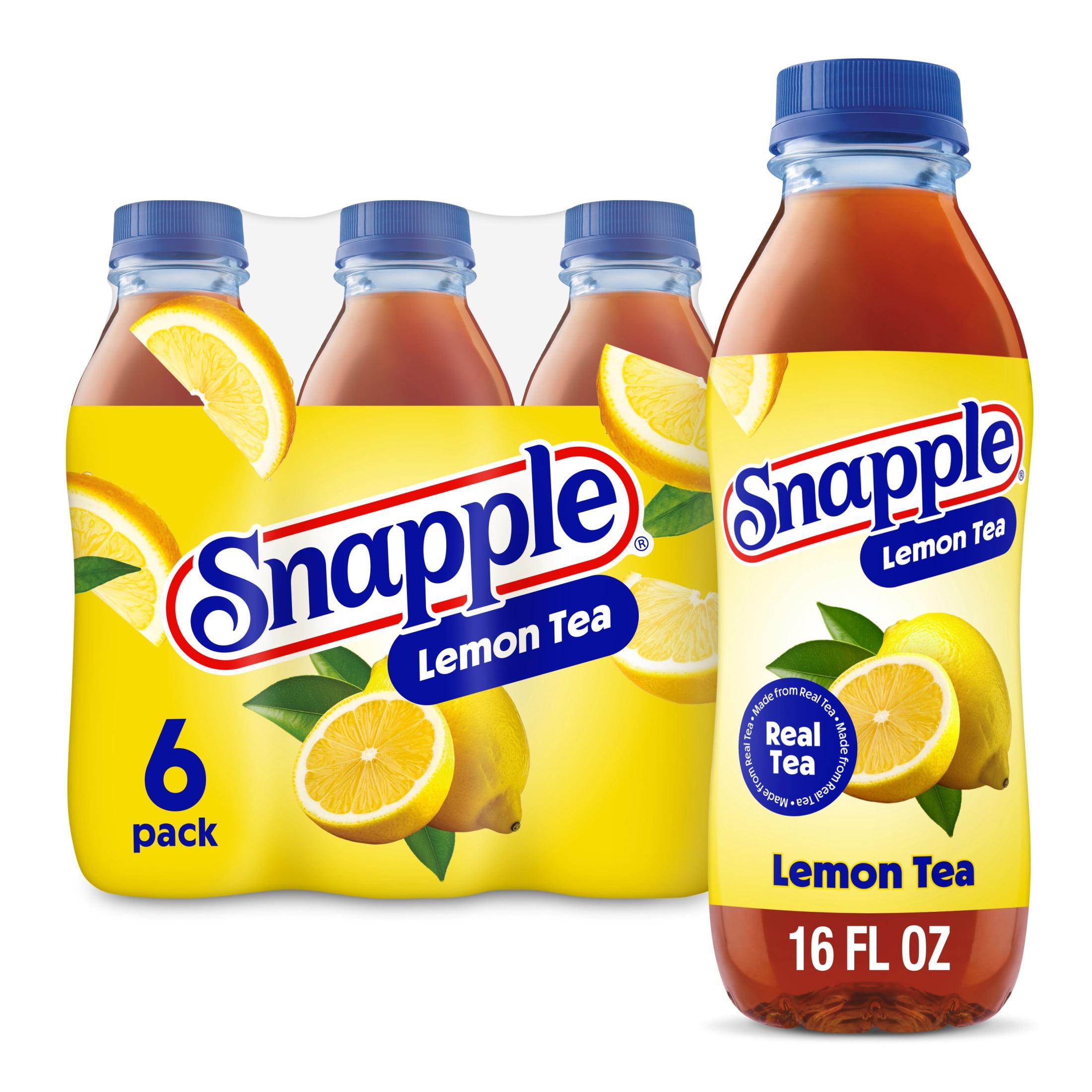 Snapple All Natural Lemon Tea, 16 fl oz, 6 Bottles in 100