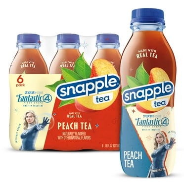 Snapple Peach Tea, 16 fl oz recycled plastic bottle, 6 pack, The Fantastic Four: First Steps Limited Edition
