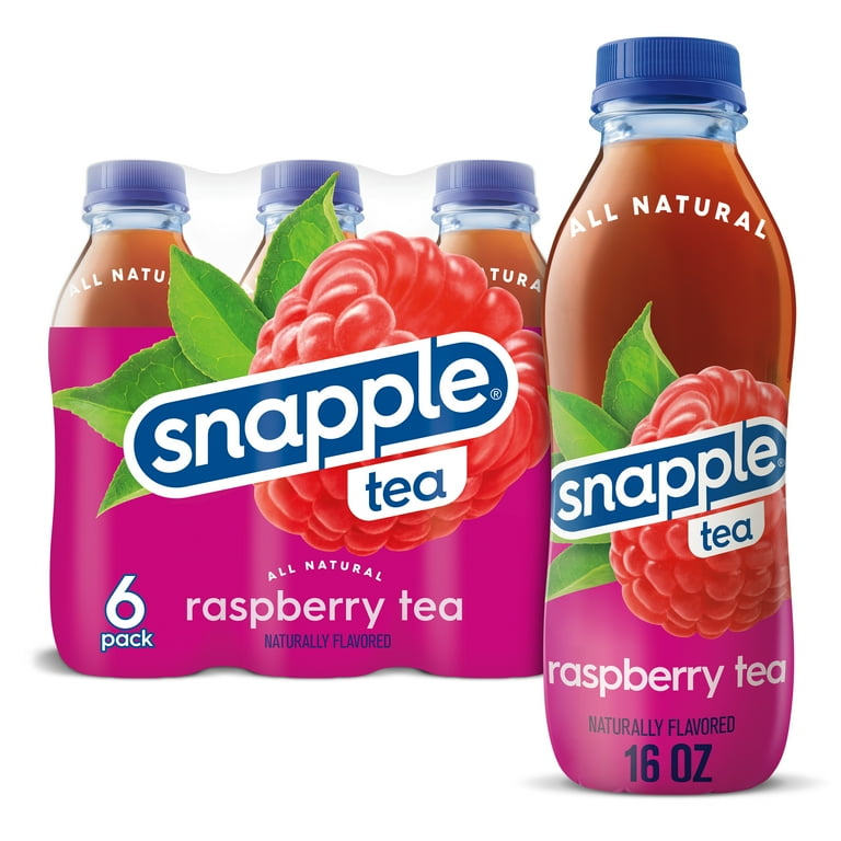 Snapple Natural Raspberry Iced Tea Drink, 16 fl oz, Pack of 6
