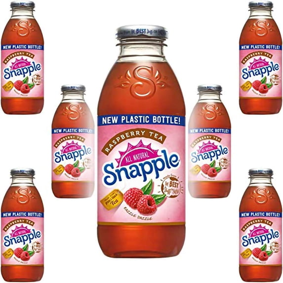 Snapple Raspberry Iced Tea, Natural Flavor, 16oz Bottle, Pack of 8, 128 ...