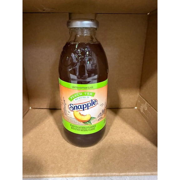 Snapple Peach Tea Glass Bottles 16 fl oz (12 Pack)