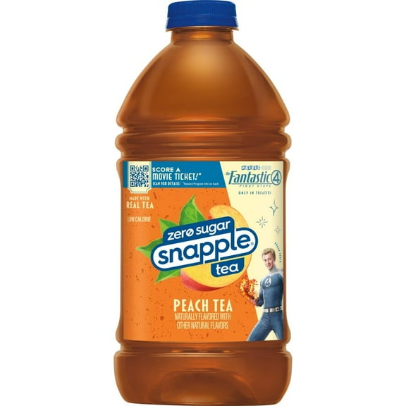 Snapple Peach Tea Zero Sugar The Fantastic Four: First Steps Limited Edition Juice Drink Bottle 64 fl oz - Pack of 2