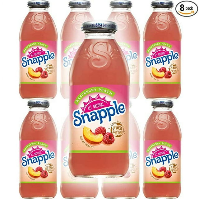 Snapple All Natural Refreshing Raspberry Peach, 16 Fl Oz, Pack of 8 ...