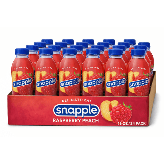 Snapple Raspberry Peach Flavored Juice Drink 16 oz Bottles 24 Pack