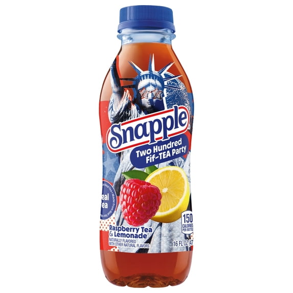 Snapple Raspberry Tea & Lemonade, Limited Addition , Two Hundred Fif-TEA Party, 16 fl oz Bottles, 12 Pack