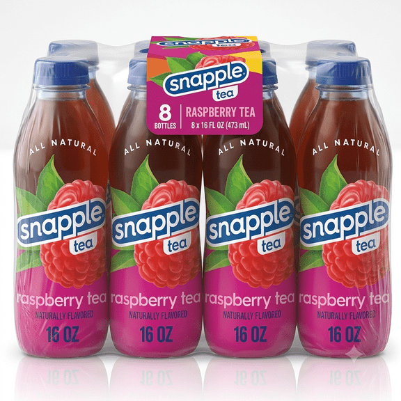 Snapple Raspberry Tea, Ready-to-Drink Iced Tea, 16 fl oz Bottles, 8 Pack