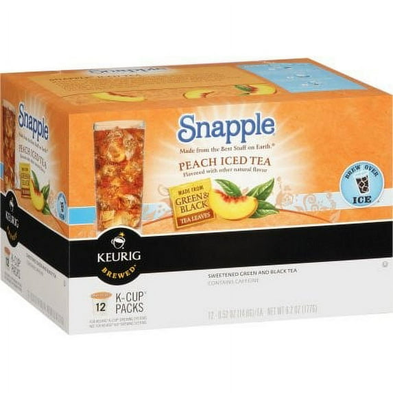 Snapple Single Serve Tea for Keurig, Peach Iced Tea, 12 Ct