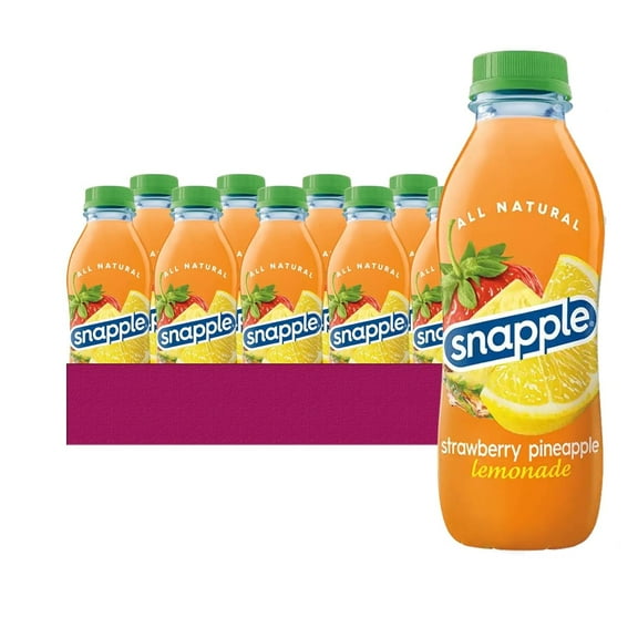 Snapple Strawberry Pineapple Lemonade All Natural Fruit Juice Drink,Gluten Free 16 fl oz Plastic Bottles, 12-Pack