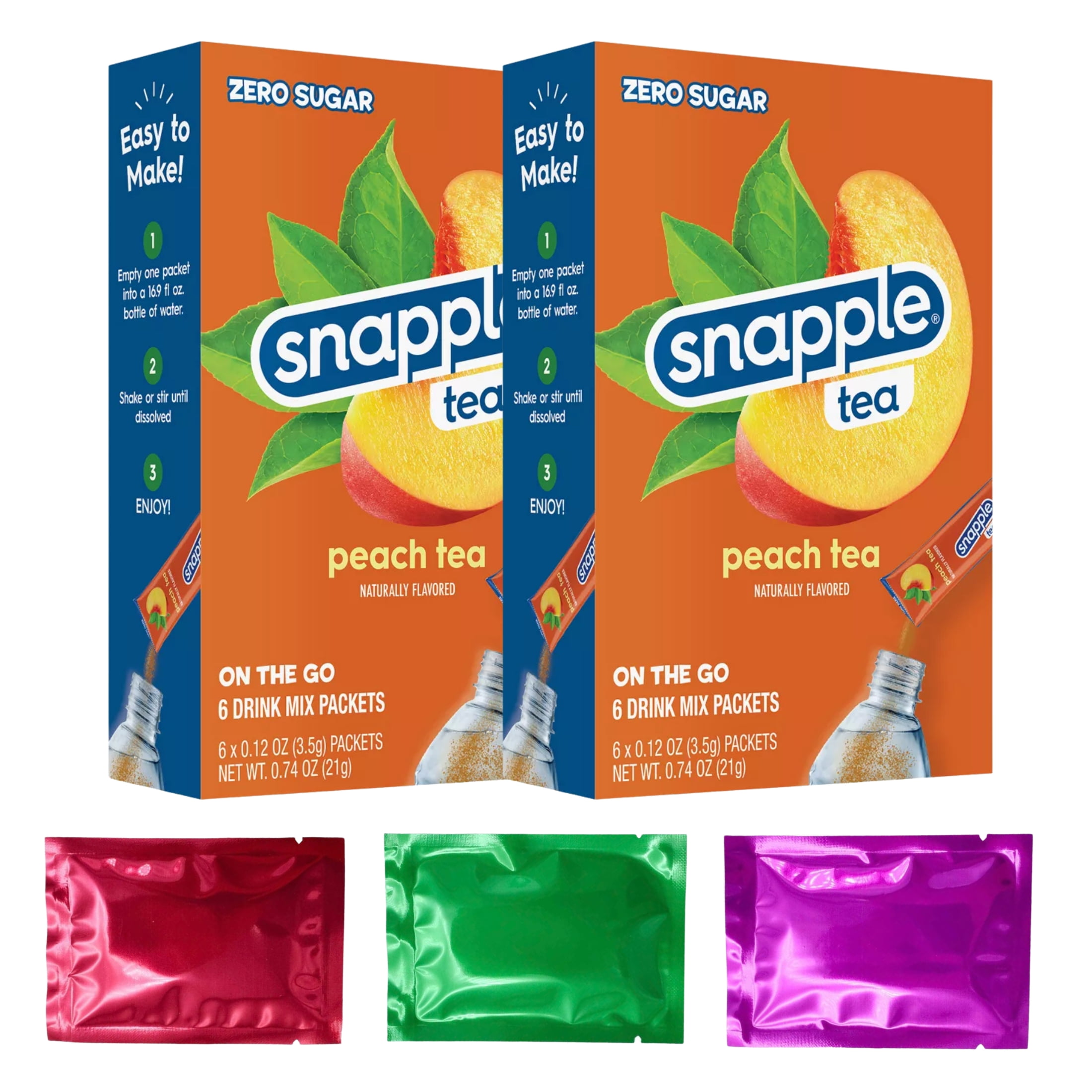 Snapple Tea Peach Tea Flavor On the Go Powdered Drink Mix