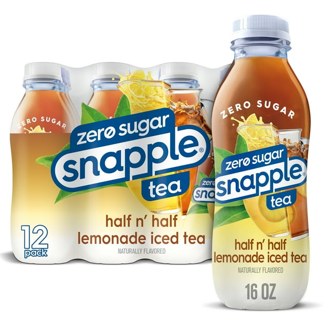 Snapple Zero Low Calorie Half n Half Lemonade, Iced Bottled Tea Drink