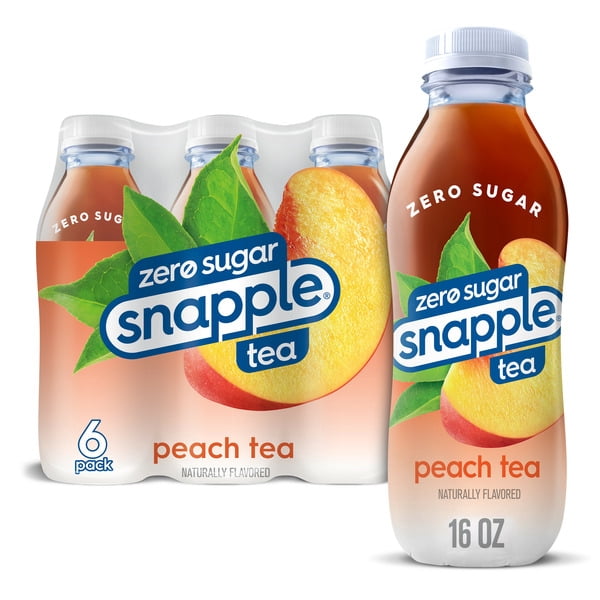 Snapple Zero Sugar Peach Tea – 16 fl oz Bottles (6-Pack, Pack of 2)